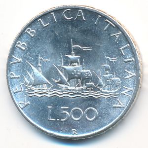 Italy, 500 lire, 1967