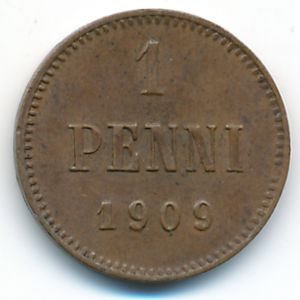 Finland, 1 penni, 1909