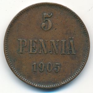 Finland, 5 pennia, 1905