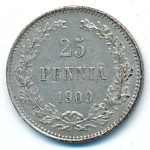 Финляндия, 25 пенни (1909 г.)