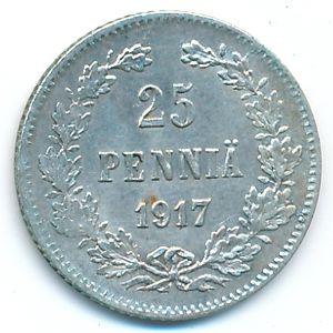 Finland, 25 pennia, 1917