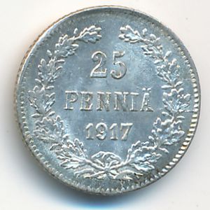 Finland, 25 pennia, 1917