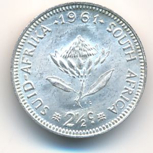 ЮАР, 2 1/2 цента (1961 г.)