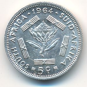 South Africa, 5 cents, 1964
