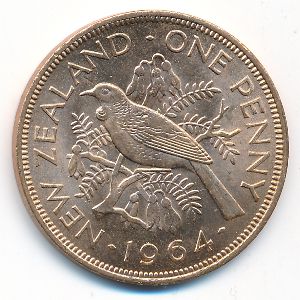 New Zealand, 1 penny, 1956–1965