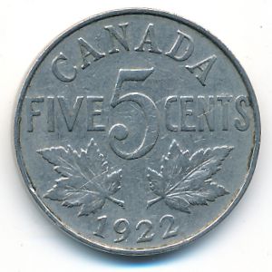 Canada, 5 cents, 1922