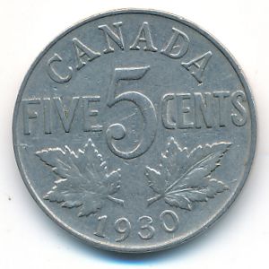 Canada, 5 cents, 1930
