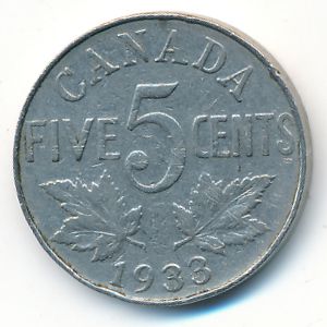 Канада, 5 центов (1933 г.)