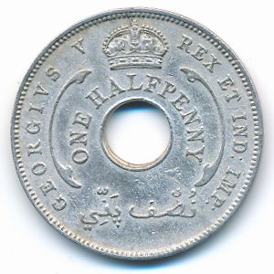 British West Africa, 1/2 penny, 1935