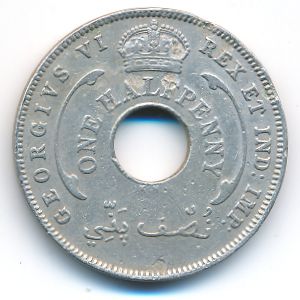 British West Africa, 1/2 penny, 1937