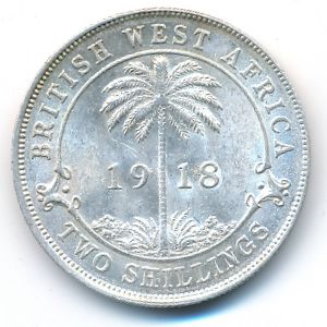 British West Africa, 2 shillings, 1918