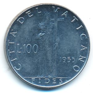 Ватикан, 100 лир (1955 г.)