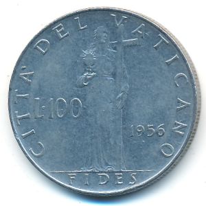 Ватикан, 100 лир (1956 г.)