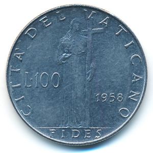 Ватикан, 100 лир (1958 г.)