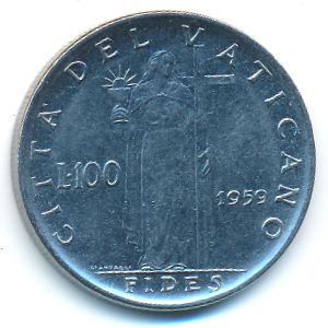 Ватикан, 100 лир (1959 г.)