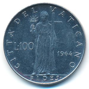 Ватикан, 100 лир (1964 г.)