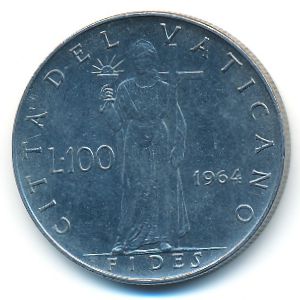 Ватикан, 100 лир (1964 г.)