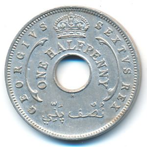 British West Africa, 1/2 penny, 1949