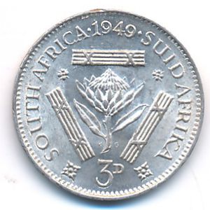 ЮАР, 3 пенса (1949 г.)