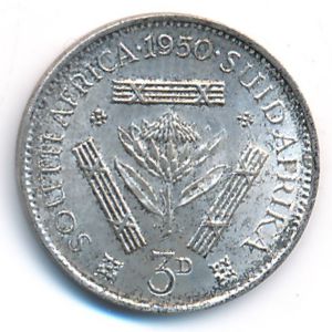 ЮАР, 3 пенса (1950 г.)
