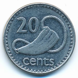 Fiji, 20 cents, 1998