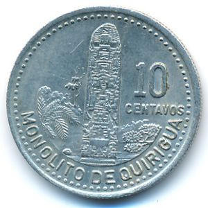 Guatemala, 10 centavos, 1988