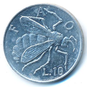 San Marino, 10 lire, 1974