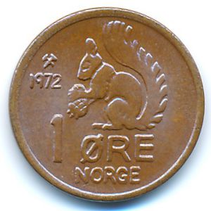 Норвегия, 1 эре (1972 г.)