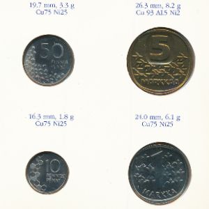 Finland, Набор монет, 1991
