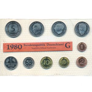 ФРГ, Набор монет (1980 г.)