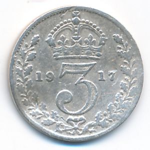 Великобритания, 3 пенса (1917 г.)
