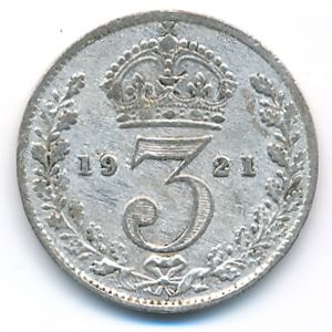 Великобритания, 3 пенса (1921 г.)