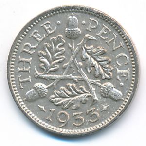 Great Britain, 3 pence, 1933