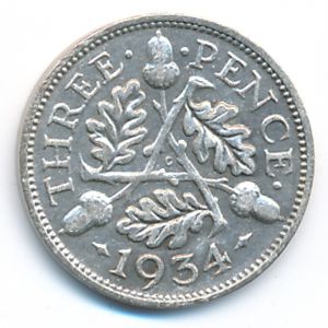 Великобритания, 3 пенса (1934 г.)