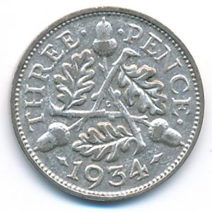 Великобритания, 3 пенса (1934 г.)