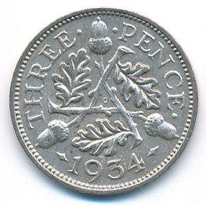 Великобритания, 3 пенса (1934 г.)
