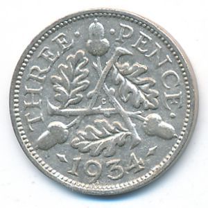 Великобритания, 3 пенса (1934 г.)