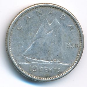 Канада, 10 центов (1958 г.)