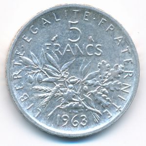 France, 5 francs, 1963