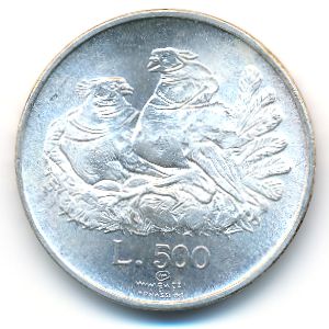 San Marino, 500 lire, 1974