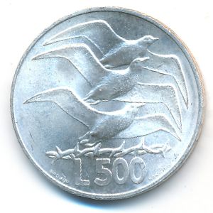 San Marino, 500 lire, 1975