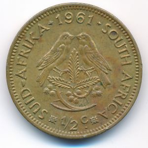 South Africa, 1/2 cent, 1961