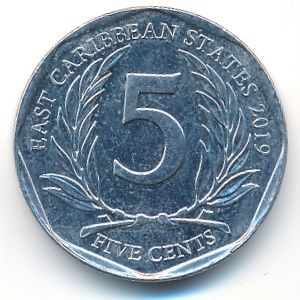East Caribbean States, 5 cents, 2019
