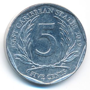 East Caribbean States, 5 cents, 2019
