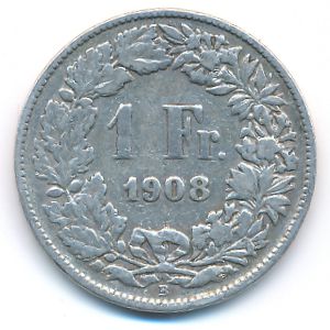 Switzerland, 1 franc, 1908