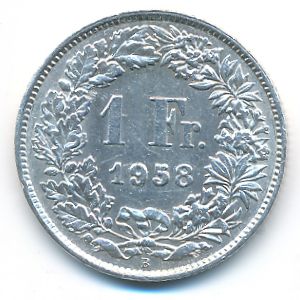 Швейцария, 1 франк (1958 г.)