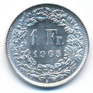 Швейцария, 1 франк (1965 г.)