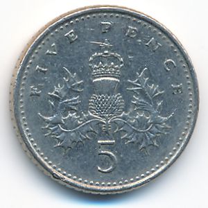 Великобритания, 5 пенсов (1990 г.)