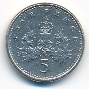 Великобритания, 5 пенсов (1990 г.)