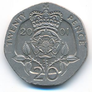 Великобритания, 20 пенсов (2001 г.)